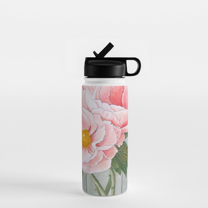 Peonies in the Window Still Life Water Bottle Gallery Image 1