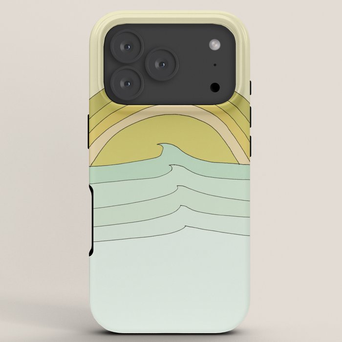 daydreams rainbow waves // retro surf art by surfy birdy iPhone Case Gallery Image 7