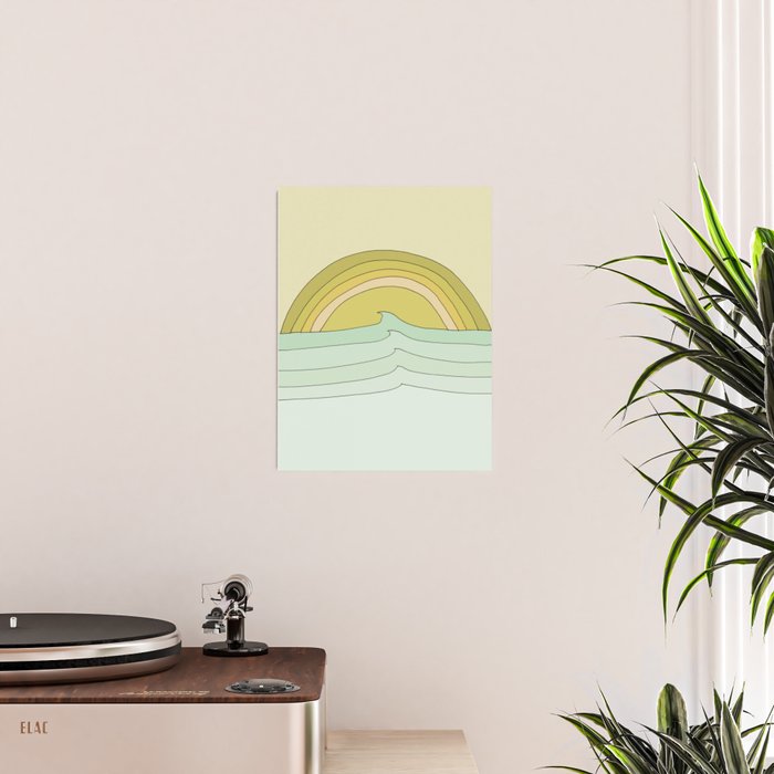 daydreams rainbow waves // retro surf art by surfy birdy Poster Gallery Image 2