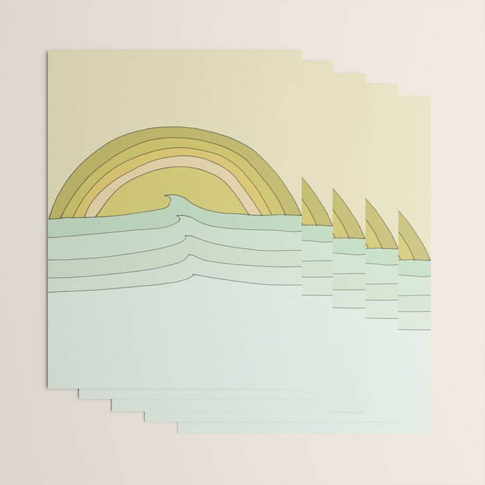 daydreams rainbow waves // retro surf art by surfy birdy Wrapping Paper Gallery Image 3