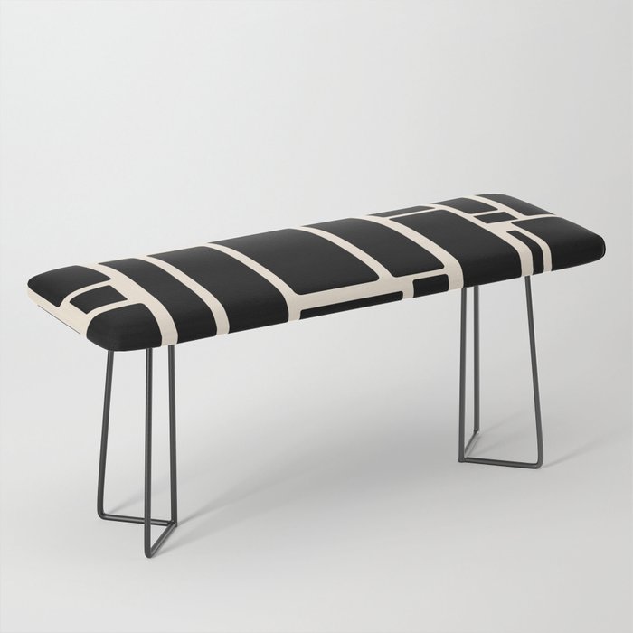 Modulus Minimalist Geometric Pattern in Black and Almond Cream Bench Gallery Image 1