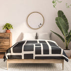 Modulus Minimalist Geometric Pattern in Black and Almond Cream Comforter Gallery Image 3
