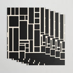 Modulus Minimalist Geometric Pattern in Black and Almond Cream Wrapping Paper Gallery Image 3