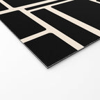 Modulus Minimalist Geometric Pattern in Black and Almond Cream Welcome Mat Gallery Image 2