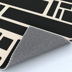 Modulus Minimalist Geometric Pattern in Black and Almond Cream Rug Gallery Image 4