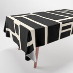 Modulus Minimalist Geometric Pattern in Black and Almond Cream Tablecloth Gallery Image 1