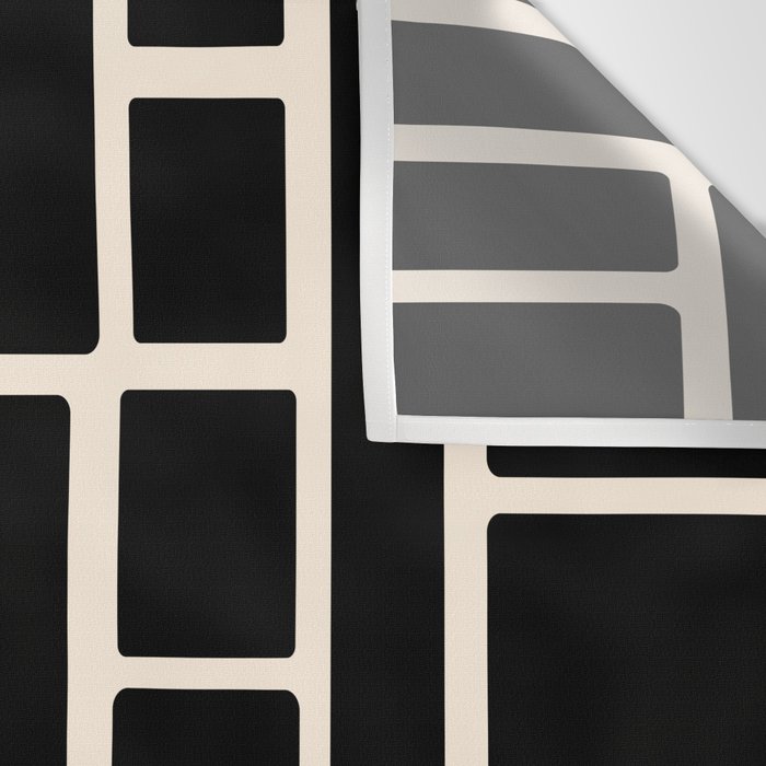 Modulus Minimalist Geometric Pattern in Black and Almond Cream Wall Tapestry Gallery Image 3