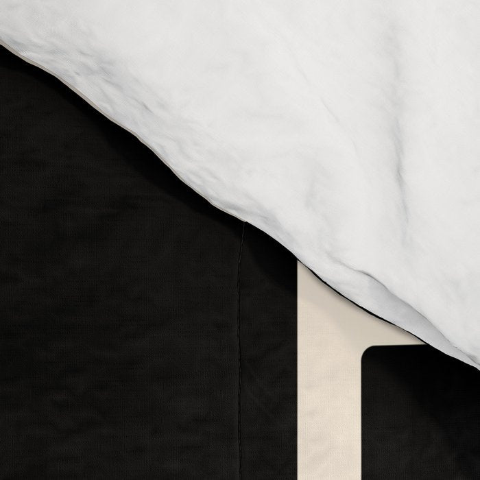 Modulus Minimalist Geometric Pattern in Black and Almond Cream Comforter Gallery Image 4