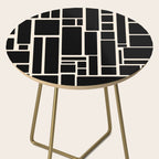 Modulus Minimalist Geometric Pattern in Black and Almond Cream Side Table Gallery Image 2