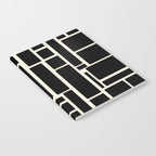 Modulus Minimalist Geometric Pattern in Black and Almond Cream Notebook Gallery Image 2