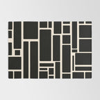 Modulus Minimalist Geometric Pattern in Black and Almond Cream Rug Gallery Image 2