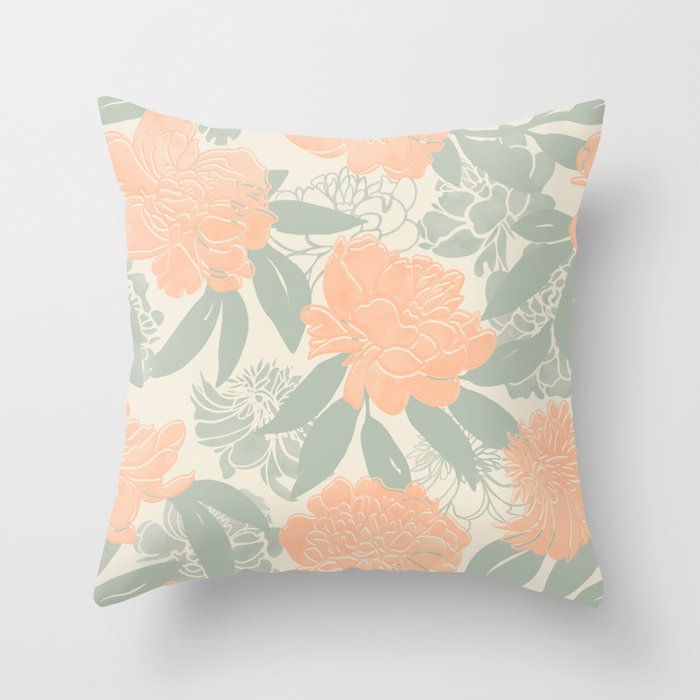 Modern floral blooms P3 Throw Pillow Gallery Image 1