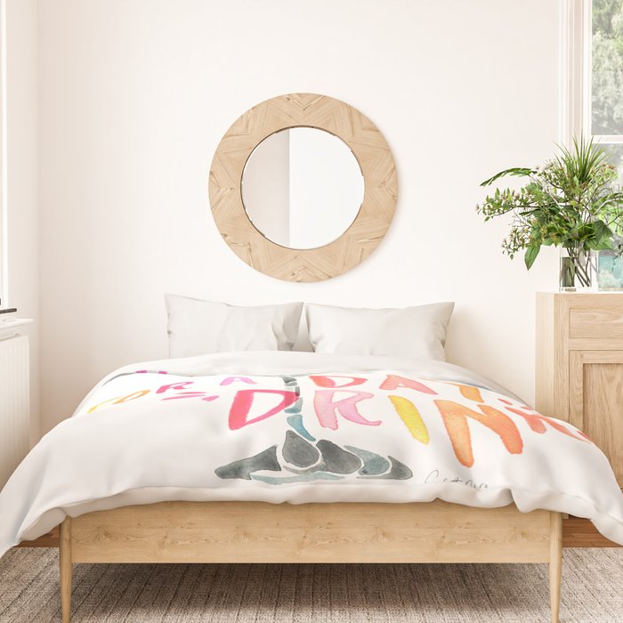 What a Day for a Day Drink â Melon Typography Duvet Cover Gallery Image 3