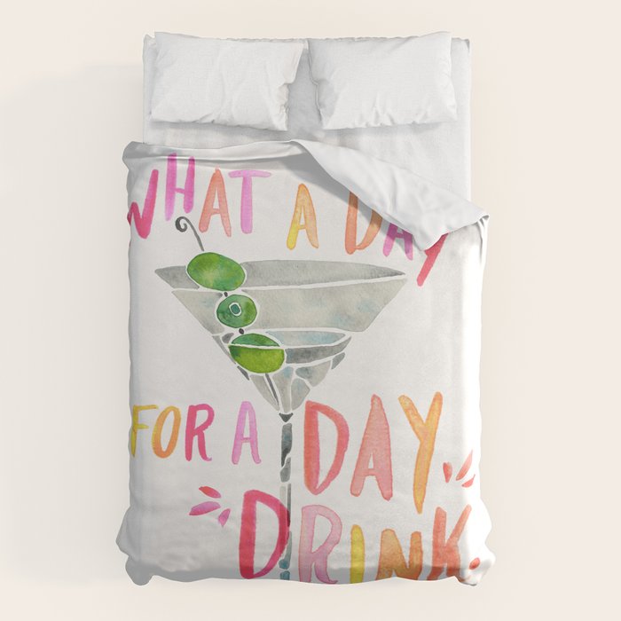 What a Day for a Day Drink â Melon Typography Duvet Cover Gallery Image 6