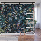 Skull Snake and Flowers Wall Mural Gallery Image 1