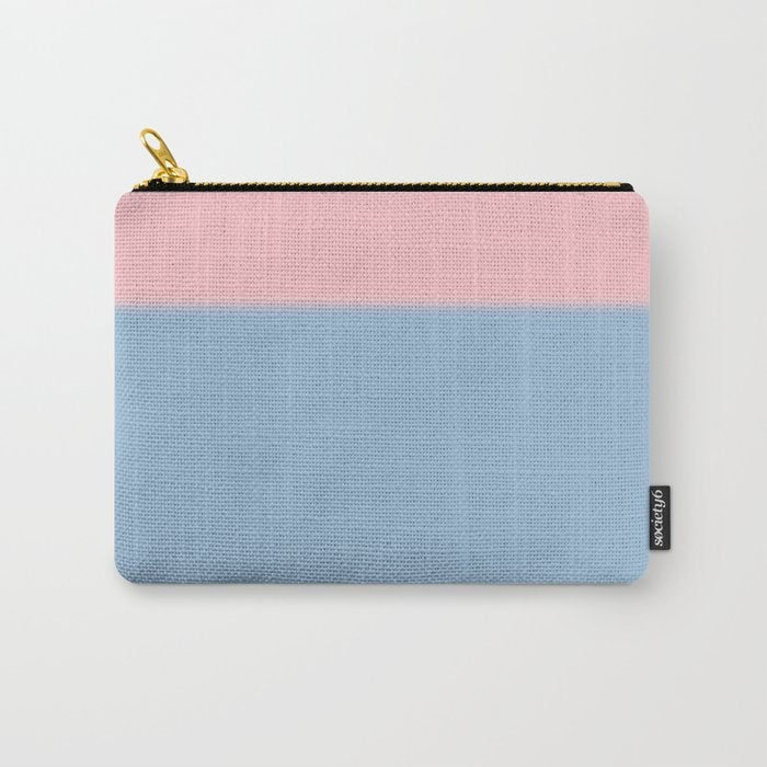 Light Blue and Baby Pink Soft Pastel Minimal Blurred Color Block Carry All Pouch Gallery Image 1