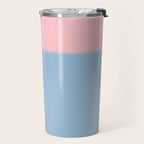 Light Blue and Baby Pink Soft Pastel Minimal Blurred Color Block Travel Mug Gallery Image 2