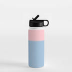 Light Blue and Baby Pink Soft Pastel Minimal Blurred Color Block Water Bottle Gallery Image 1