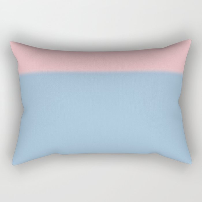 Light Blue and Baby Pink Soft Pastel Minimal Blurred Color Block Rectangular Pillow Gallery Image 2