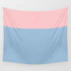 Light Blue and Baby Pink Soft Pastel Minimal Blurred Color Block Wall Tapestry Gallery Image 4