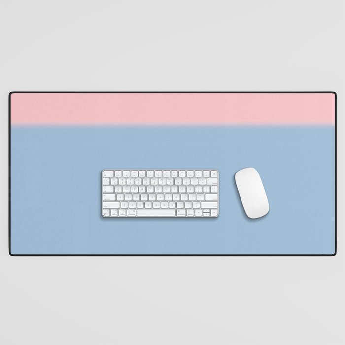 Light Blue and Baby Pink Soft Pastel Minimal Blurred Color Block Desk Mat Gallery Image 1