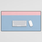 Light Blue and Baby Pink Soft Pastel Minimal Blurred Color Block Desk Mat Gallery Image 1
