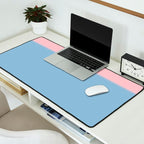 Light Blue and Baby Pink Soft Pastel Minimal Blurred Color Block Desk Mat Gallery Image 2