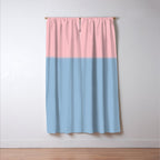Light Blue and Baby Pink Soft Pastel Minimal Blurred Color Block Window Curtain Gallery Image 3