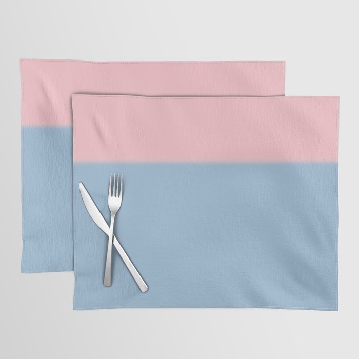 Light Blue and Baby Pink Soft Pastel Minimal Blurred Color Block Placemat Gallery Image 1