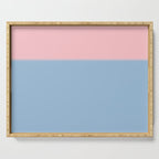 Light Blue and Baby Pink Soft Pastel Minimal Blurred Color Block Serving Tray Gallery Image 1