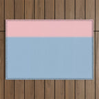 Light Blue and Baby Pink Soft Pastel Minimal Blurred Color Block Outdoor Rug Gallery Image 1