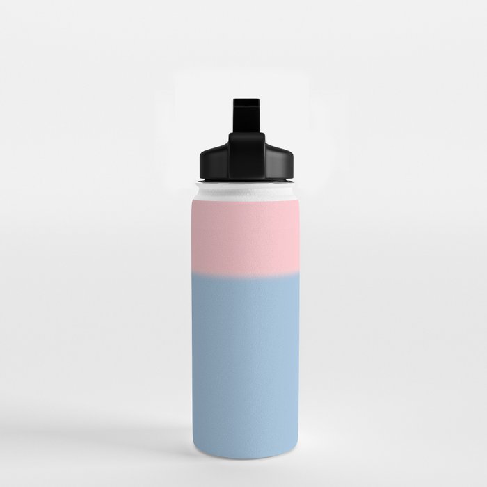 Light Blue and Baby Pink Soft Pastel Minimal Blurred Color Block Water Bottle Gallery Image 2