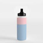 Light Blue and Baby Pink Soft Pastel Minimal Blurred Color Block Water Bottle Gallery Image 2
