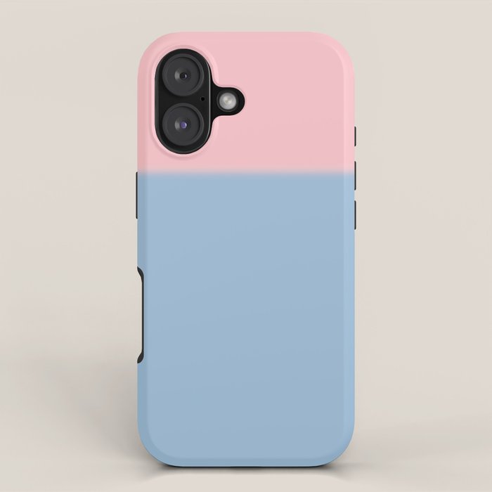 Light Blue And Baby Pink Soft Pastel Minimal Blurred Color Block Iphone Case