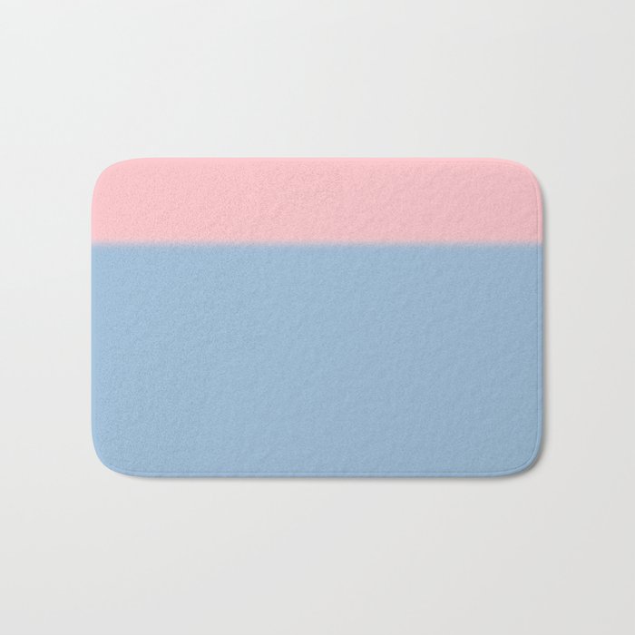 Light Blue and Baby Pink Soft Pastel Minimal Blurred Color Block Bath Mat Gallery Image 1