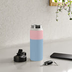 Light Blue and Baby Pink Soft Pastel Minimal Blurred Color Block Water Bottle Gallery Image 4