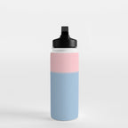 Light Blue and Baby Pink Soft Pastel Minimal Blurred Color Block Water Bottle Gallery Image 3