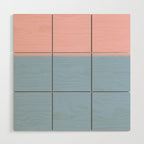 Light Blue and Baby Pink Soft Pastel Minimal Blurred Color Block Wood Wall Art Gallery Image 1