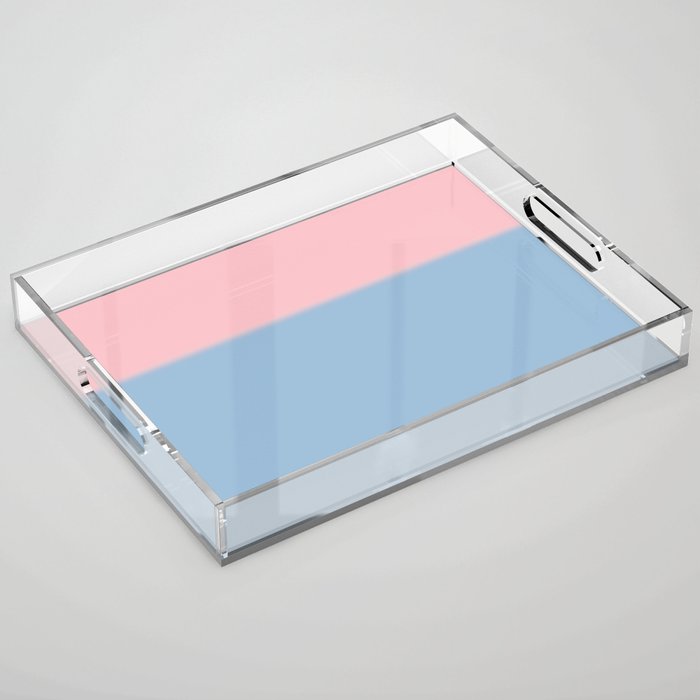 Light Blue and Baby Pink Soft Pastel Minimal Blurred Color Block Acrylic Tray Gallery Image 1