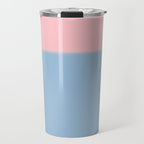 Light Blue and Baby Pink Soft Pastel Minimal Blurred Color Block Travel Mug Gallery Image 1