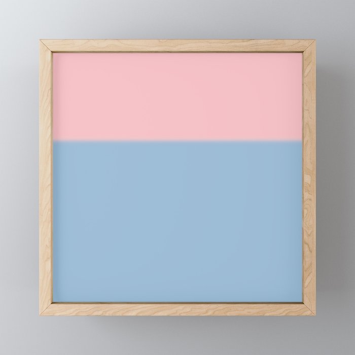 Light Blue and Baby Pink Soft Pastel Minimal Blurred Color Block Mini Art Print Gallery Image 1
