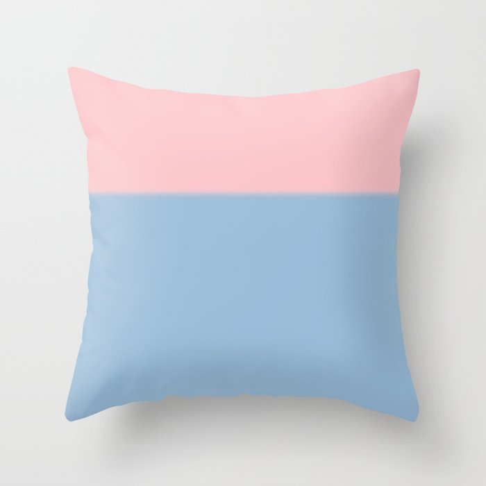 Light Blue and Baby Pink Soft Pastel Minimal Blurred Color Block Throw Pillow Gallery Image 1
