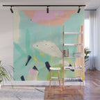 minimal floral abstract art Wall Mural Gallery Image 1
