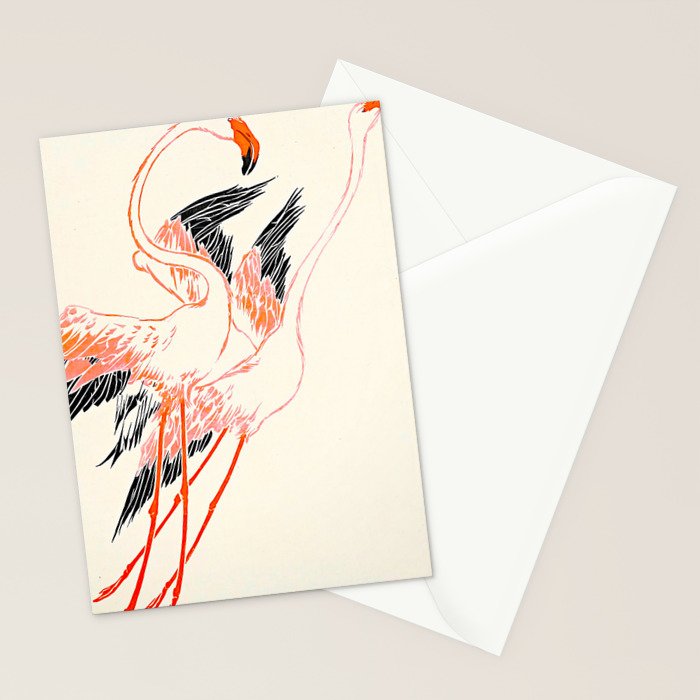Cocorico cover 1900 Two Pink Flamingos Stationery Card Gallery Image 2