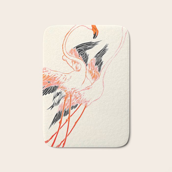 Cocorico cover 1900 Two Pink Flamingos Bath Mat Gallery Image 1