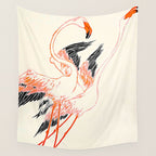 Cocorico cover 1900 Two Pink Flamingos Wall Tapestry Gallery Image 4