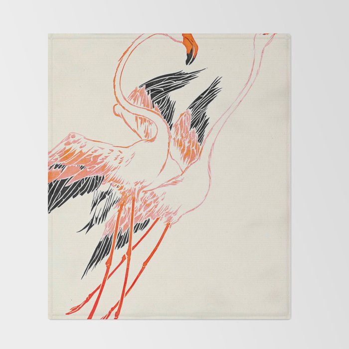 Cocorico cover 1900 Two Pink Flamingos Throw Blanket Gallery Image 2