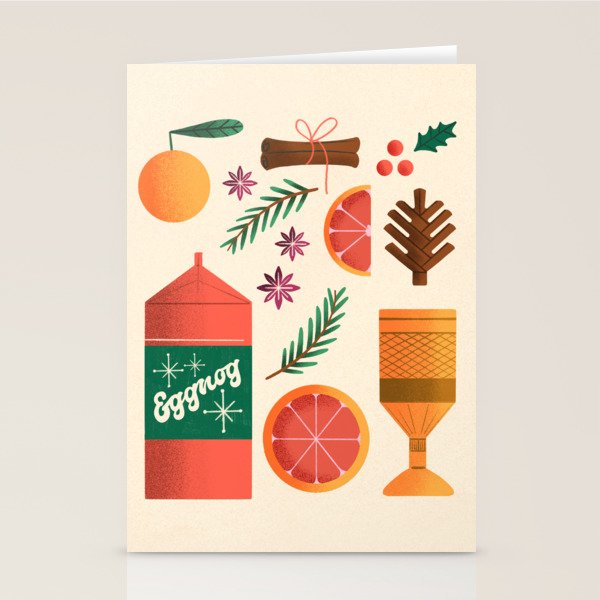 Egg Nog and Holiday Aromatic Foods Still Life Stationery Card Gallery Image 1