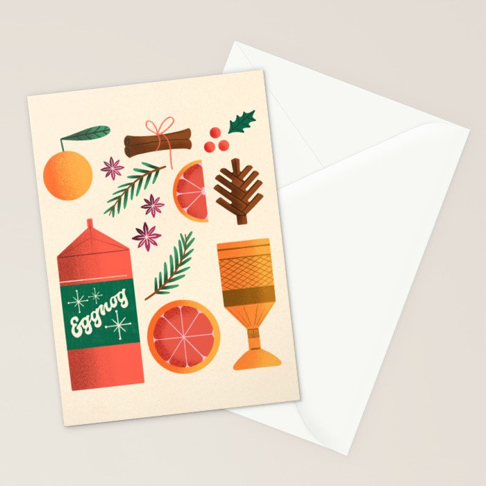 Egg Nog and Holiday Aromatic Foods Still Life Stationery Card Gallery Image 2