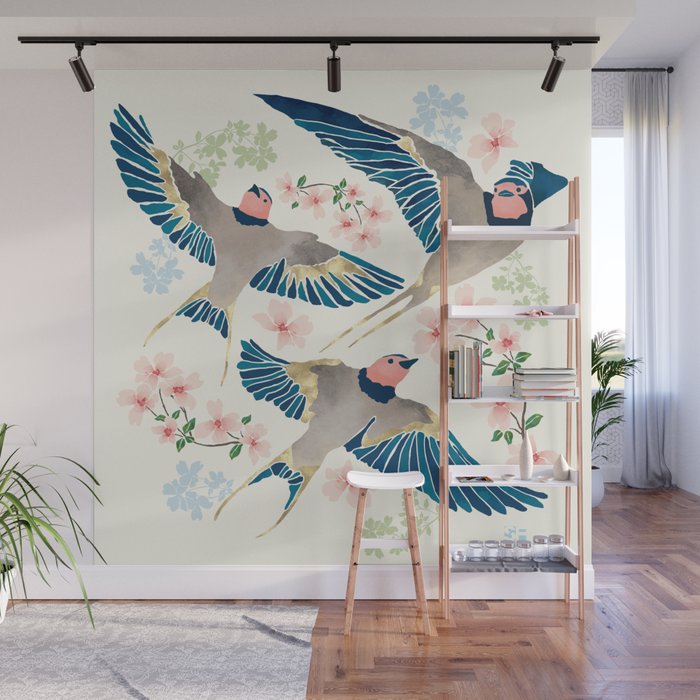 Swallows New Beginning II Wall Mural Gallery Image 1